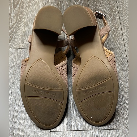 Franco Sarto Womens Brown Block Heel Peep Toe Size 7.5 Medium Harlet2 - Picture 7 of 16